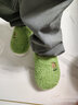 安尚芬棉拖鞋女士秋冬季新款室内家居月子鞋厚底防滑保暖加绒棉鞋 绿色【卡通熊】 36-37 适合35-36 实拍图