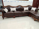 淘美庭美式复古真皮沙发实木牛皮沙发组合欧式古典奢华客厅家具转交沙发 单人位 实拍图