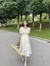 麦斯贝思白色礼服女宴会晚礼服订婚连衣裙日常可穿领证登记小白裙小个子夏 白色 XS 建议75-85斤 实拍图