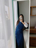 飞旺藤达穿衣镜全身落地镜子可旋转试衣镜多功能可挂衣镜子可移动置物镜子 旋转款【白】方形 实拍图