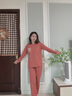 芊之雅（QIANZHIYA）秋天居家服睡衣女纯棉长袖夏套装秋冬甜美可爱全棉家居服春秋薄款 QZC-9099#氧化红 L （参考95-110斤） 实拍图