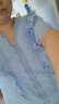 茵曼提花气质衬衫女夏季新款显瘦宽松花边V领泡泡袖短袖衬衣 蓝色 XL 实拍图