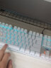 狼蛛（AULA） F3001无线蓝牙机械键盘87键有线游戏电竞吃鸡专用电脑笔记本办公平板手机小型便携 三模-银白蓝光青轴 实拍图