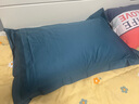 Downia枕套 100支全棉枕套 五星级酒店纯色贡缎枕头套 单只蓝桔48*74CM 实拍图
