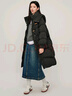 茵曼鸭绒九江羽绒服2024冬女装新款极寒轻暖保暖中长厚外套大衣上衣 午夜黑 M 实拍图