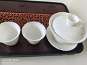 苏氏陶瓷（SUSHI CERAMICS）羊脂玉瓷聚香三才盖碗两杯小套装 实拍图