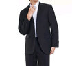 罗蒙（ROMON）西服套装男商务通勤职业正装绅士伴郎新郎服结婚礼服2502黑色XL 实拍图