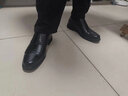 戈耐真皮三接头皮鞋男士休闲商务正装鞋秋冬保暖保安工作防滑男鞋子男 B【套脚】假系带 真皮 四季款 48码(290MM) 超大码大号 实拍图