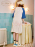 果壳（Gukoo）睡衣女夏季圆领卡通睡裙短袖插肩袖可外穿 mikko蓝白睡裙 M  晒单实拍图