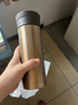 膳魔师（THERMOS） 保温杯男女不锈钢商务办公滤网泡茶水杯子TCMK-500/350团购定制 TCMK-500 金色 470ml 实拍图