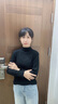 倾慕汐羽【两件装】半高领长袖打底衫春秋洋气女内穿大薄款码百搭冬季打底 黑色+黑色 2XL 140-160斤 实拍图