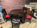 方寸毫厘圆桌 实木圆餐桌 大圆桌子美式实木餐桌家用餐台可选餐桌椅组合 1.2米大圆桌+4*双叉实木椅 实拍图