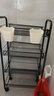 生活副驾厨房置物架家用收纳储物架子落地多层用品大全小推车多功能蔬菜篮 4层黑【滑轮+挂钩+挂盒】 实拍图