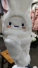途尊手套女秋冬天可爱毛绒保暖防寒学生韩版加绒翻盖全指送女友 翻盖大白狗白色 实拍图