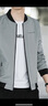 花花公子（PLAYBOY）夹克男士外套男装秋冬季上衣服休闲潮流修身棒球服 灰色 L 实拍图