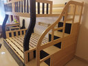 耀拓【免费安装】实木儿童床上下床高低床成人上下铺男女孩双层子母床 松木蓝梯柜款 上铺宽130下铺宽150 实拍图