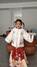 罗蒙汉服女童拜年服冬款明制汉服过年衣服马面裙演出服 米白色套装110 实拍图