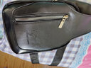 袋鼠轻奢品牌时尚男包男士胸包韩版单肩包户外潮背包斜挎包休闲运动包 升级黑色双拉链带USB+腰带 实拍图