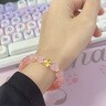 中国黄金CHINA GOLD四叶草黄金手链足金和田玉手串生日礼物女送女友老婆结婚纪念实用 足金四叶草渐变珠手串 实拍图