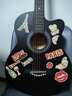 莫琳单板民谣吉他初学者38/40/41寸木吉他新手入门成人吉它学生 40 云杉木单板-炫酷黑 +全套配件 实拍图