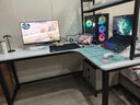 久丞家具转角电脑桌学生家用书桌双人书架一体组合桌卧室拐角L型电竞桌子 【书架款16mm桌面】白色右转角 160x120x74cm 实拍图