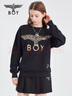 BOY LONDON【经典款】秋季情侣款上衣休闲百搭潮牌纯棉卫衣N03909 黑色 经典款 S 实拍图