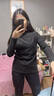 健卡丹秋冬季新款长袖打底衫女加绒加厚半高领保暖上衣修身显瘦打底衫女 春秋款 黑色 L 适合90-120斤 实拍图