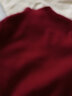 皮尔卡丹（pierre cardin）100%纯羊毛衫女半高领套头毛衣修身百搭羊毛针织打底衫 酒红色 L码【建议110-120斤】 实拍图