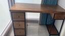 恬梦实木电脑桌台式家用双人书桌卧室办公学习写字桌长条桌子工作台 F款（左3抽屉+右1抽主机架） 120*60*75桌面厚5cm 实拍图