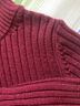 无印良品 MUJI 女式 宽罗纹 可水洗 半高领毛衣长袖针织衫 BAA02A1A 紫红色 XS 实拍图