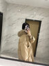 林羽森冬季牛角扣加厚长款棉服女冬长过膝超厚韩版宽松棉衣棉袄冬装外套 卡其色 S 100-115斤 实拍图