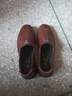 【真牛皮+上线】戈耐休闲皮鞋男士乐福鞋一脚蹬懒人鞋低帮平底鞋防滑春夏透气中年老年人爸爸鞋百搭潮流男鞋 茶色【真皮+手工上线】软底软面 四季款 42码(260MM) 实拍图