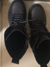 ZHR马丁靴女秋冬复古英伦靴子女时尚百搭加绒短靴女 ES08A 黑色 35 实拍图
