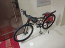 云宵自行车成人山地自行车学生变速赛车双减震单车铝合金单车学生车 顶配钢架辐条轮-黑红-非减震 26寸21速【160-180cm】 实拍图
