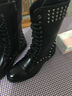 YDL.LAORT马靴 加绒秋冬 柳钉靴男士皮靴英伦高筒韩版潮流中筒机车 长靴子 铆钉冬款内增高版 41 实拍图