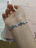 BJYL刻字四叶草手链女士学生手环首饰品轻奢高级感闺蜜生日礼物送女友 蓝色款+玫瑰花礼盒 实拍图