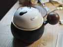 苏氏陶瓷（SUSHI CERAMICS）熊猫茶水分离办公茶格杯咖啡杯（黑） 实拍图