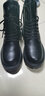 井迈【牛皮】马丁靴男中帮英伦秋冬款增高黑色高帮皮鞋机车工装短靴子 黑色高帮拉链【加绒款】 39 码（=运动鞋40） 实拍图