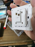 7M国际电工86型超薄钢化玻璃开关插座面板双控墙壁家用一开5五孔USB电源插座 一开双控 实拍图