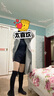 欧贝汐高腰西装短裤女春秋冬小个子a字弹力黑色外穿辣妹靴裤2026新款 黑色加绒款 M 实拍图