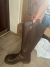 天美意靴子女商场同款时装靴休闲女高筒靴女鞋 啡色（薄绒） 37 实拍图
