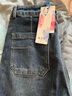 黛姿茹窄版加绒牛仔阔腿裤女秋冬2025新款女士高腰小个子九分牛仔裤子 复古蓝九分/配腰带 常规 L (28) 【105-115斤】 实拍图