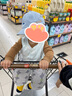 papa爬爬夏季儿童裤子印花防蚊裤男女宝宝双层绉布长裤透气宽松 浅灰色 90 cm 实拍图