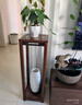 山之林胡桃木实木花架新中式花台客厅花盆架阳台木头置物花几落地摆件台 胡桃木花架【标准款大号】 实拍图