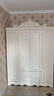 浪漫壹嘉衣柜欧式卧室家用会所法式收纳储物柜子白色烤漆双三开门衣橱雕花 板木结合【欧式四门衣柜】描银 实拍图