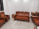 中酷 实木沙发三人位红椿木沙发中式现代实木客厅沙发仿古木质沙发 单人位【胡桃色】 晒单实拍图