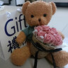 贞嘻生日礼物女生表白送女友小熊玩偶假花花束永生花抱抱桶新婚订婚 11朵焦糖玛奇朵玫瑰熊+礼袋 实拍图