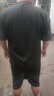 雾眠森特大码短袖冰丝套装男加肥加大胖子宽松圆领T恤肥佬透气运动套装 黑色套装【上衣+裤子】 6XL  建议230-250斤 实拍图