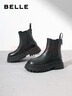 百丽（Belle）厚底烟筒靴女英伦风切尔西靴X2G2DDD3 黑色-毛里 38 (240mm) 实拍图