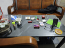 修乐（XIULE）茶几客厅家用茶桌钢化玻璃茶台仿岩板大理石茶几轻奢感小桌子 【玻璃台面】黑纹理+黑架120cm 实拍图